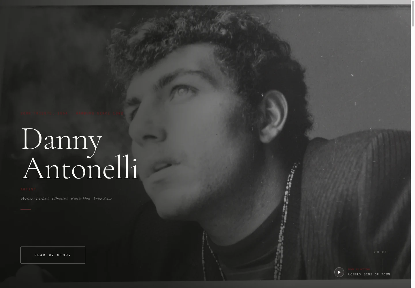 Screenshot of Danny Antonelli’s website